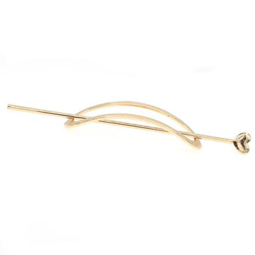 Gold Finish Metal Round Rectangle Bun Cover and Hair Stick 2-pc Set